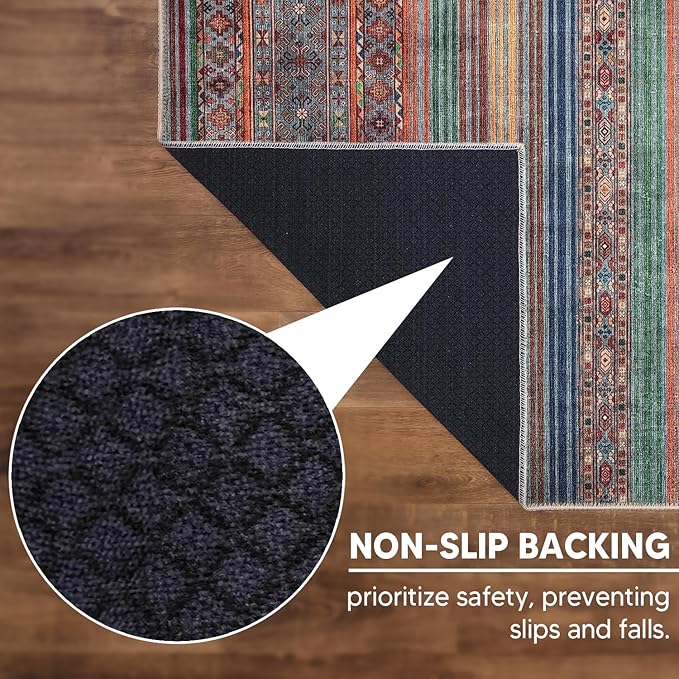 Keen Home Design 3x5 Rug - Machine Washable Entry Rug with Non-Slip Backing, Ideal for Enteryway, Kitchen, Bathroom, Laundry Room - Vintage, Easy Clean, Durable, Low Pile Rug - (3' x 5')