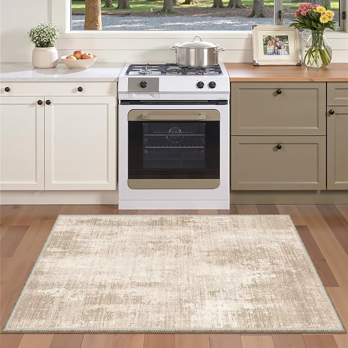 4x6 Area Rug for Entryway, Non Slip Washable Bedroom Rug, Stain Resistant Low by Valenrug