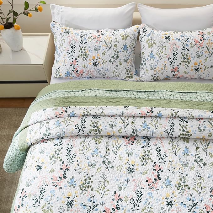 California King Size Quilt Set 3-Piece Lightweight Bedspread Coverlet - Image 4