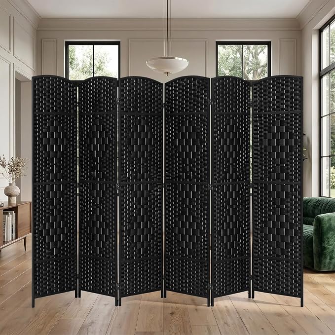 FDW Room Divider 6 Panel Folding Privacy Divider 6 Ft Indoor Wall Divider - Image 7