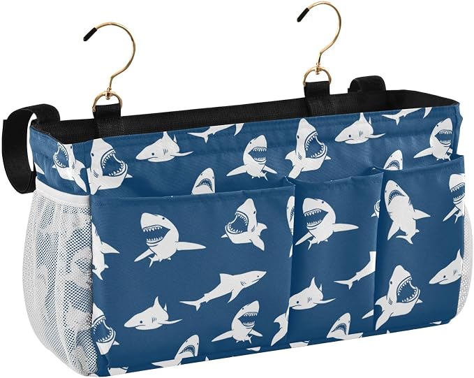 Sharks tag8 Bedside Caddy Storage Bag Bedside Organizer by KOPIRIT