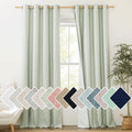 NICETOWN Sage Green Linen 100% Blackout Curtains 120 inches Length by NICETOWN