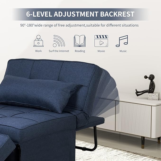 Sofa Bed, 4 in 1 Multi-Function Modern Folding Ottoman Convertible Bed - Image 4