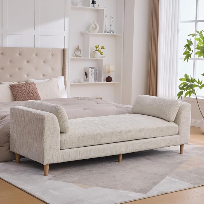 Aoiy & Wifon 83.1" W End of Bed Bench King Size, Oversized Window Bench Seat - Image 6