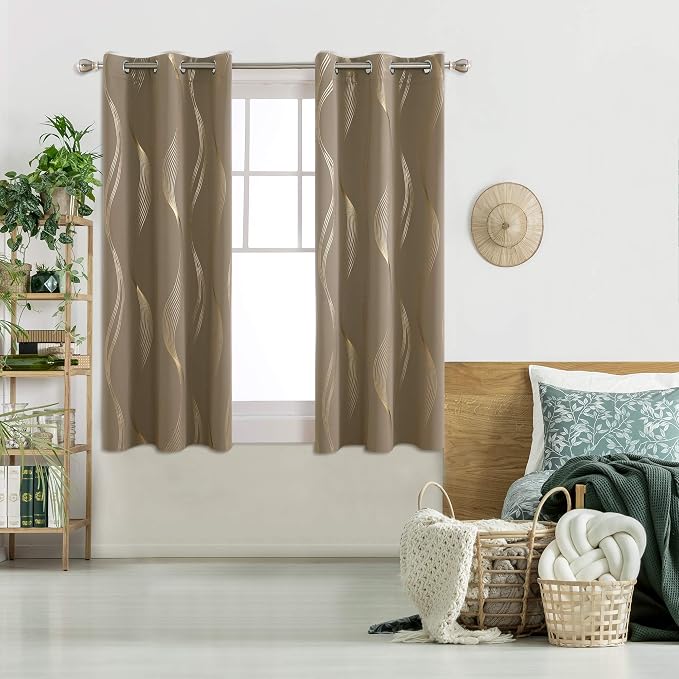 Deconovo Curtains for Living Room, Pattern Blackout Curtains 54 Inches Long | by Unknown
