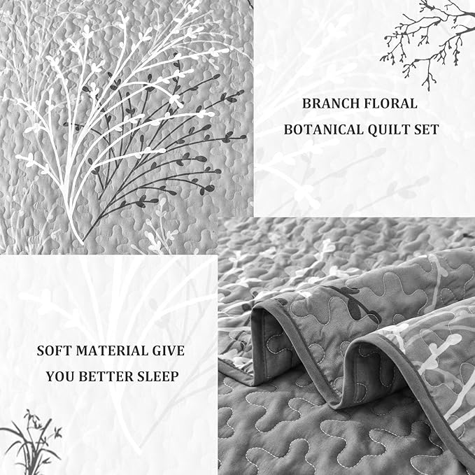 DJY Grey Quilt Set Queen Size - Image 4