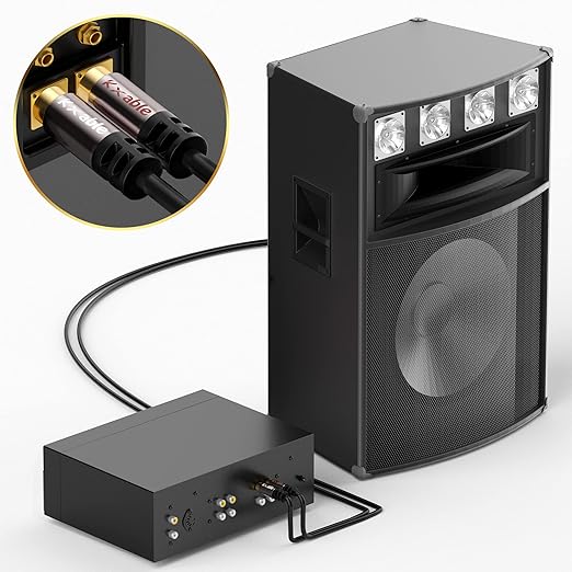 RCA Cable 8FT, 2RCA Male to 2RCA Male Stereo Audio Cable,【Oxygen-Free Copper, Hi-Fi Sound, Double Shielded】2 RCA Car Audio Subwoofer Cord for Home Theater, HDTV, Amplifier, Hi-Fi System, Speaker