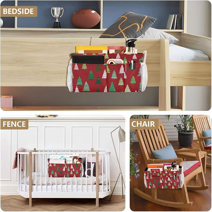 Christmas Trees White Green Bedside Caddy - Image 8