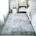 3x5 Tie-Dye Gray Fluffy Shag Rug by KICHOWUA