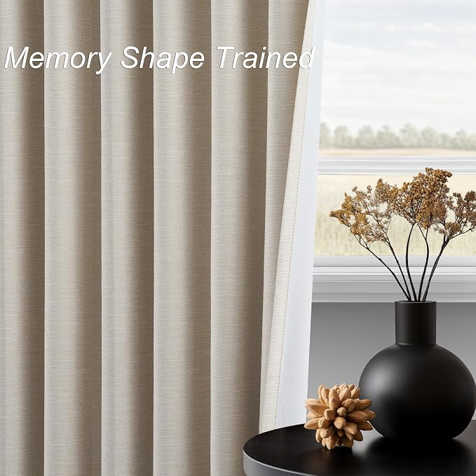 Topfinel Linen Blackout Curtains 86 Inches Long - Image 3