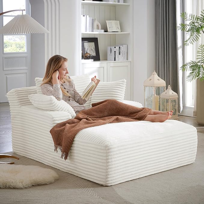 Oversized Chaise Lounge Chair Indoor, Comfy Fluffy Cloud Couch, Modern Deep by JEEOHEY