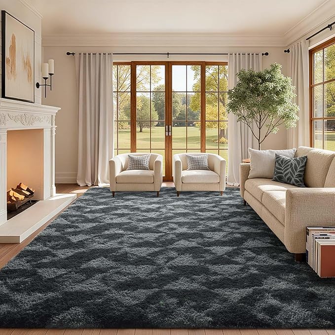 8x10 Ft Extra Large Shag Rugs for Bedroom Living Room for Men Boys, Tie Dyed by Cuzwlovita