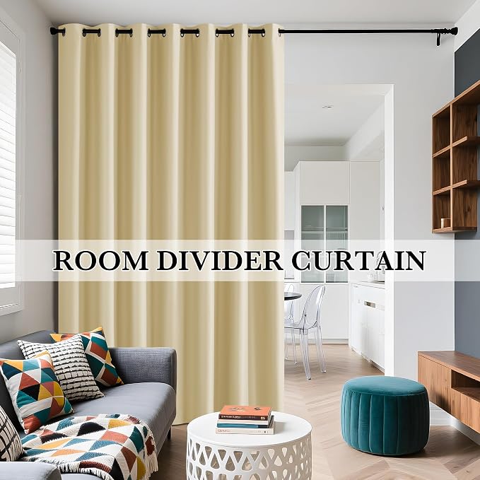 RYB HOME Extra Long 100% Blackout Room Divider Curtains - Image 5
