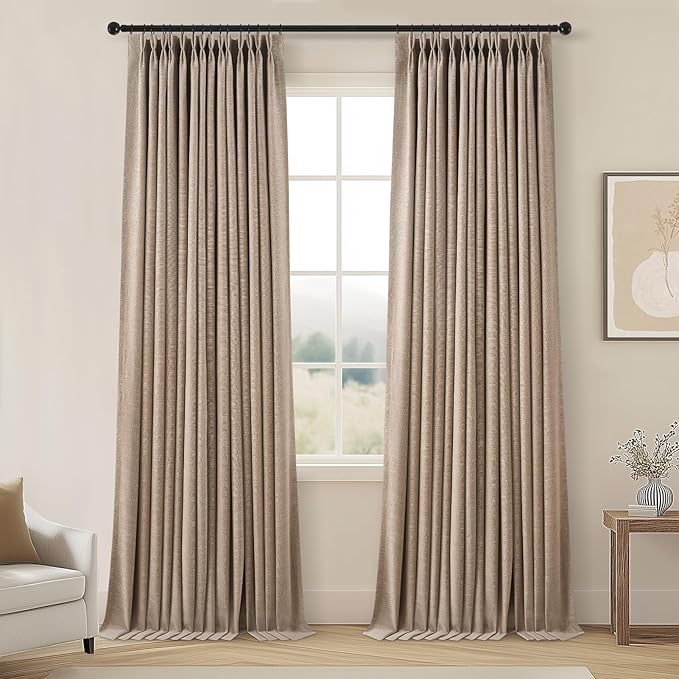 Topfinel Pinch Pleat 100% Blackout Curtains 92 Inch Length 2 Panels Set by Topfinel