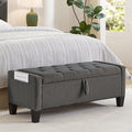 Modern Storage Ottoman Bench, Linen Upholstered End of Bed Bench by YourBeautifulSpace
