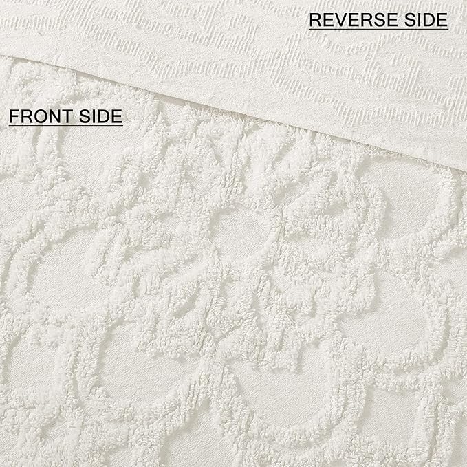 Madison Park Lightweight, Breathable Chenille Tufted Cotton Quilt, Shabby Chic - Image 5