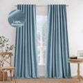 MIULEE 100% Blackout Curtains 84 inches Long Linen Curtains & Drapes by MIULEE
