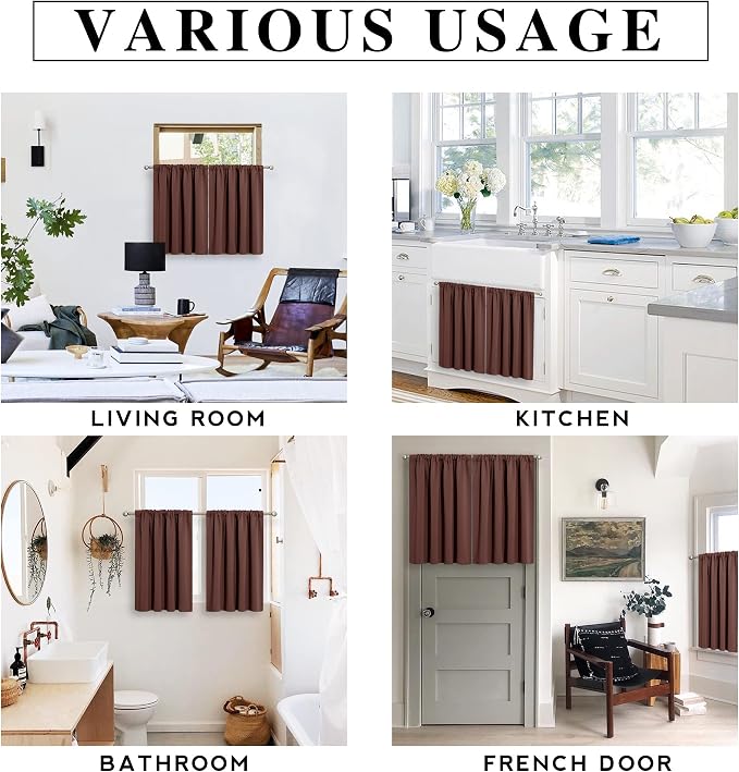 RYB HOME Small Window Curtains 45 inches Length - Image 7