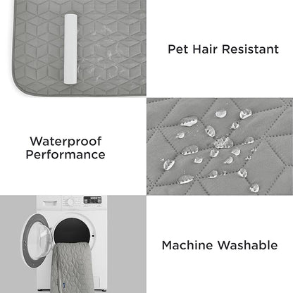 Bedsure 100% Waterproof Bed Cover for Dogs Washable - Non Slip Waterproof Dog Blanket for Bed, Lightweight Furniture Protector Durable for Pet Cat Puppy with Non-Slip Bottom, Grey, 82x82IN