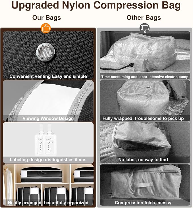 2 Pack Compression Storage Bags - 110L Large Capacity Comforter Storage Bag - Image 6