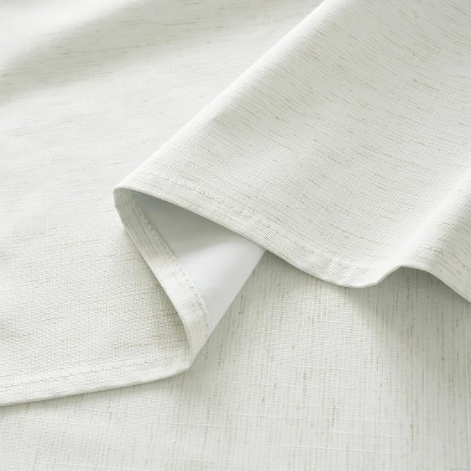 RYB HOME Ivory White 100% Blackout Curtains - Image 6