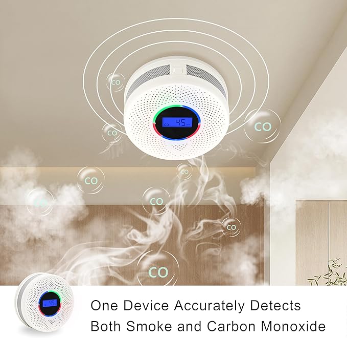 Kesy Upgraded Smoke and Carbon Monoxide Detector 10-Year Lifespan, Dual Sensor Smoke Alarm & Carbon Monoxide Detector (5 Pack)