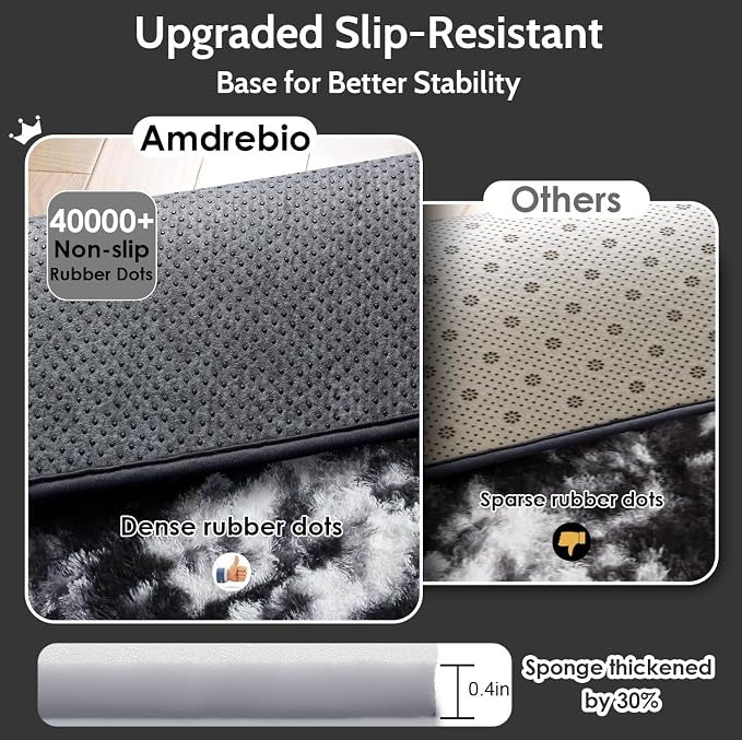 Amdrebio Black White Grey Circle Area Rug 5Ft - Image 7