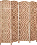 RHF Room Divider Panel, 4Panel Partition Room Dividers, Wall Divider, Natural | by RoseHomeFashion