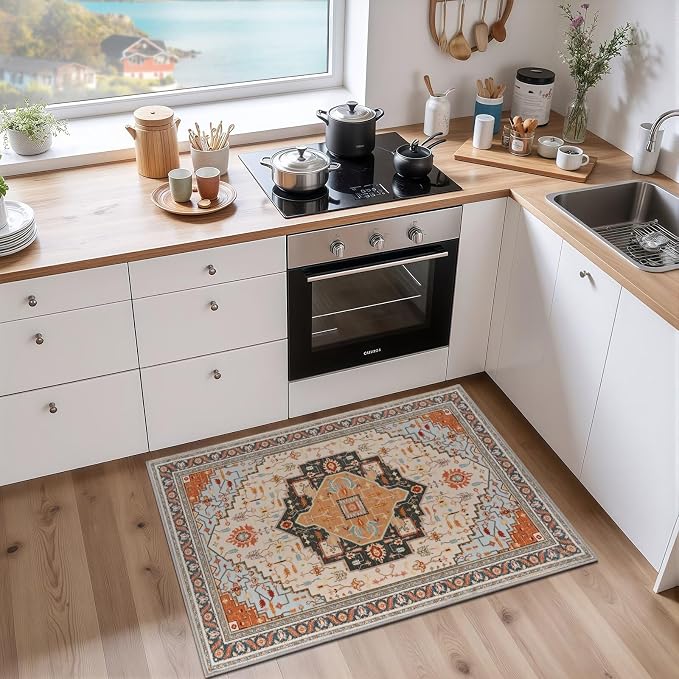 Macgace Washable Vintage Small Area Rug - Image 3