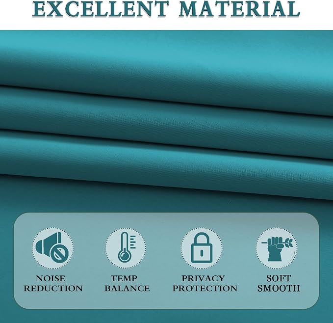 Teal Room Darkening Curtain Panels - Image 4