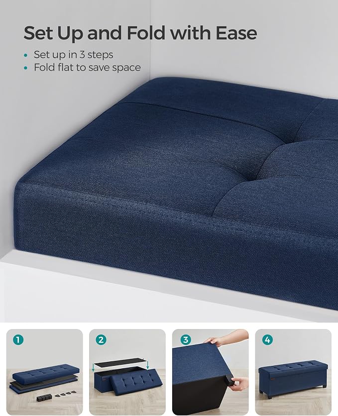 SONGMICS Storage Ottoman Bench, Foldable Foot Rest - Image 7