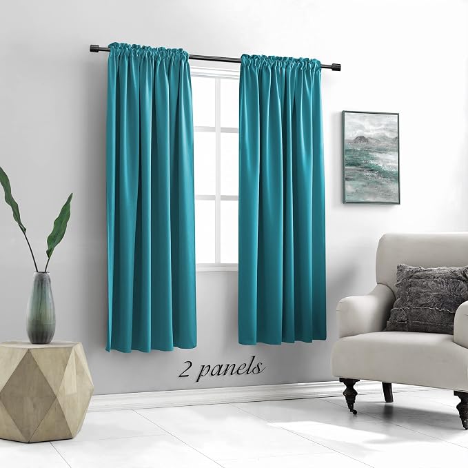 2 Panels Set - 63 Inches Length Blackout Curtain Panels - Image 2