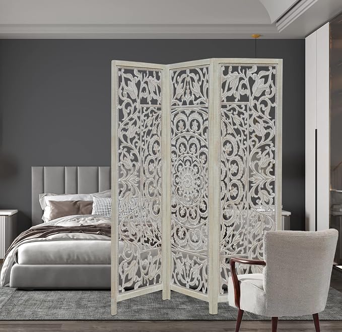 COTTON CRAFT Room Divider Wood Screen - Image 4