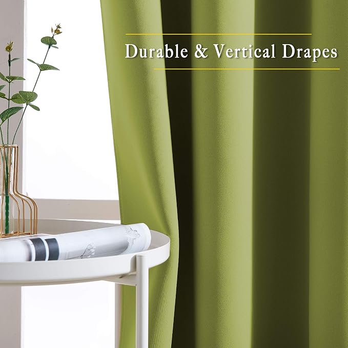 NICETOWN Room Darkening Sliding Door Curtains 2 Panels 102 inches Length - Image 5