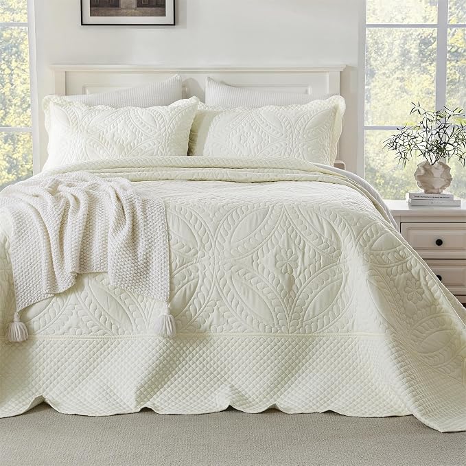 Cmfshape Oversize King Bedspread 114"x102", 3 Pieces California King Size Quilt by cmfshape-quiltset