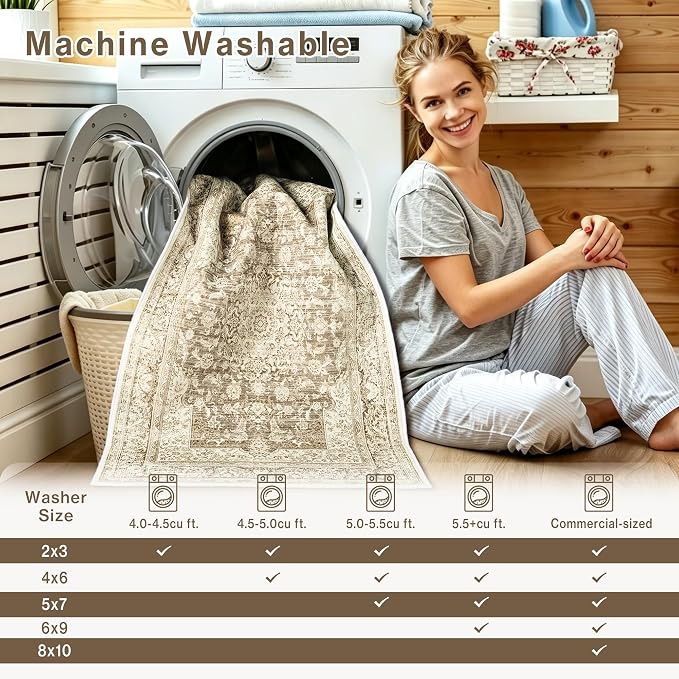 Macgace Washable Vintage Area Rug - Image 8