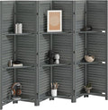 HOMCOM Room Divider with Shelves, 6 Panel, 3 Display Shelves, Folding Storage by HOMCOM