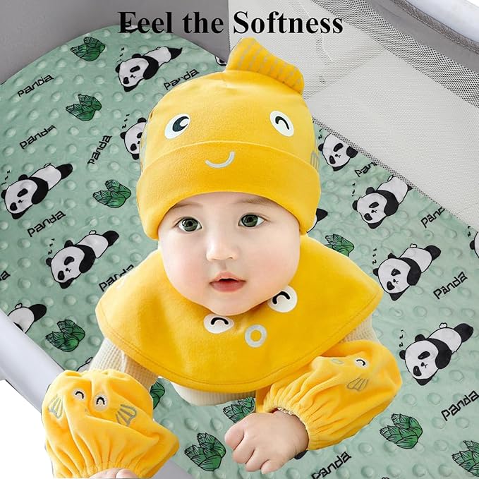 Dot Bassinet Sheet Set 2 Pack Stretch Fitted Bedside Sleeper Bassinet Sheets Sheets,Ultra Soft, for Baby Girls and Boys Light Blue, Panda