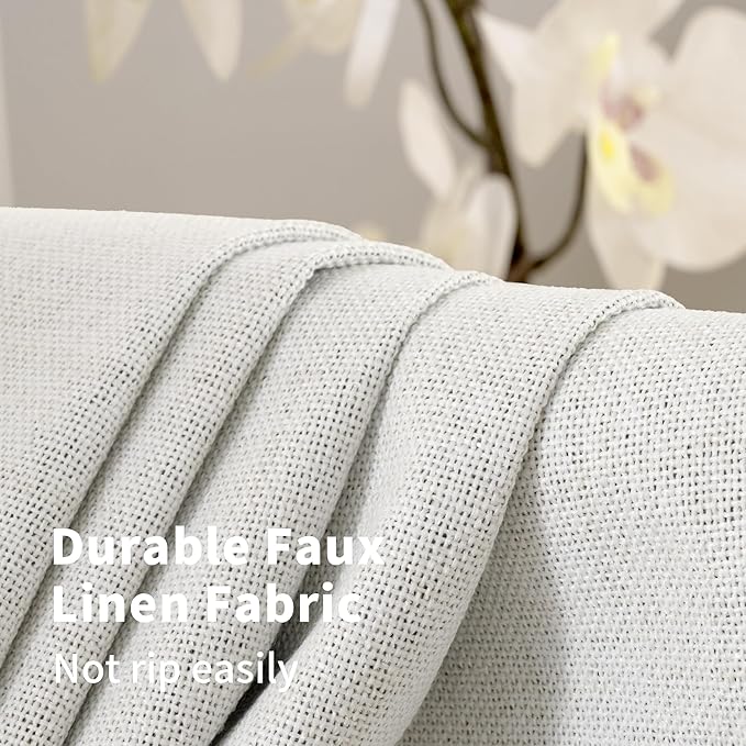 YoungsTex Ivory Linen Blackout Curtains 84 Inch Length - Image 5