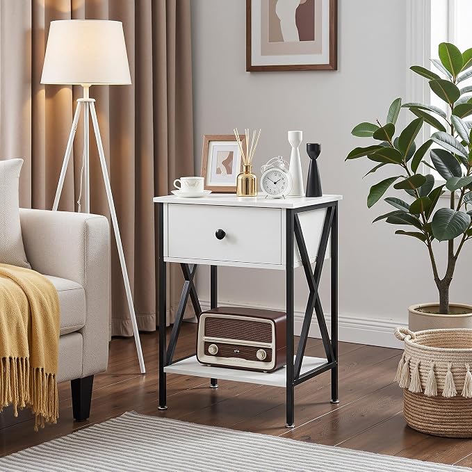 VECELO Nightstand, Modern Bedside End Table, Night Stand - Image 6
