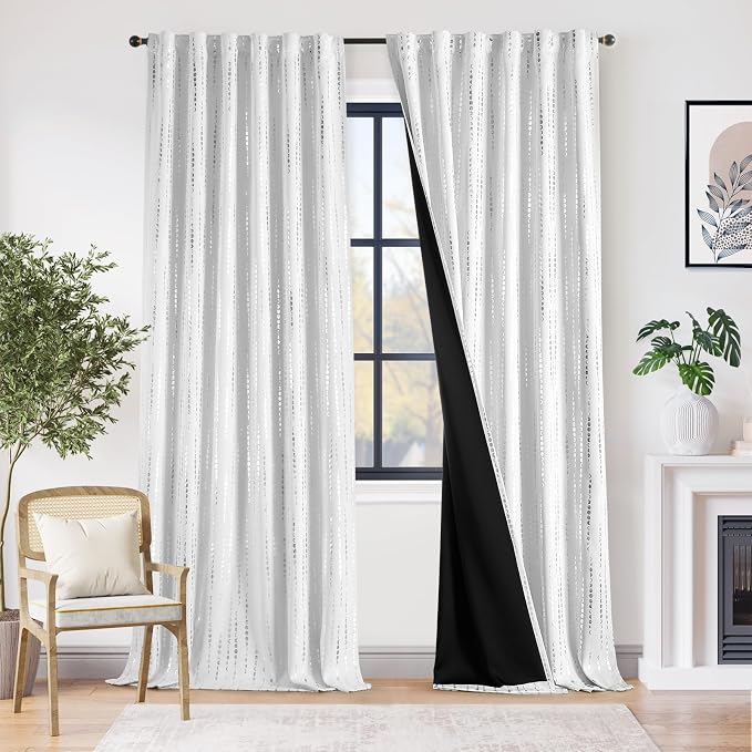 jinchan Boho Blackout Curtains 96 Inches Long Moon Phase Printed Drapes | by JINCHAN