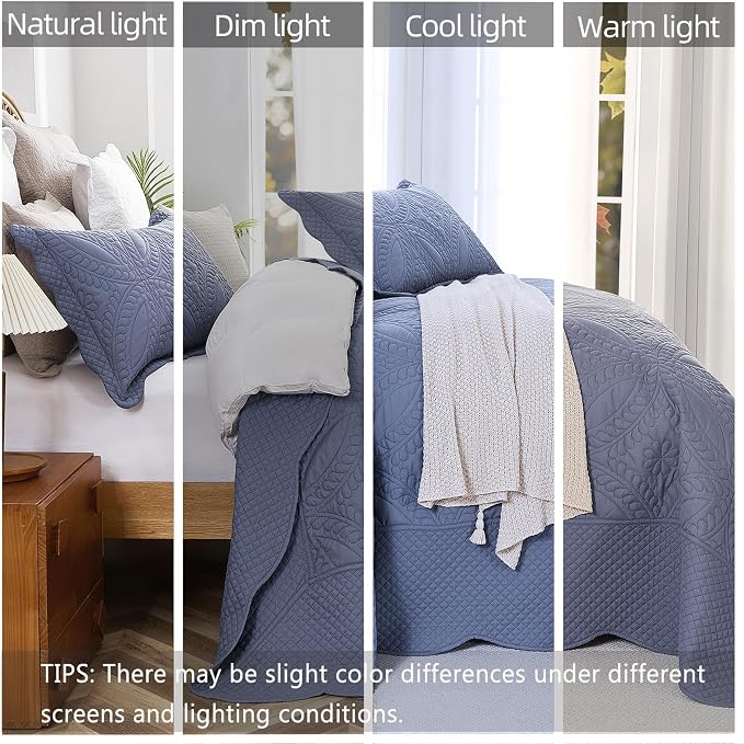 Cmfshape Oversize King Size Bedspread 128"x120", 3 Piece California King Quilt - Image 4