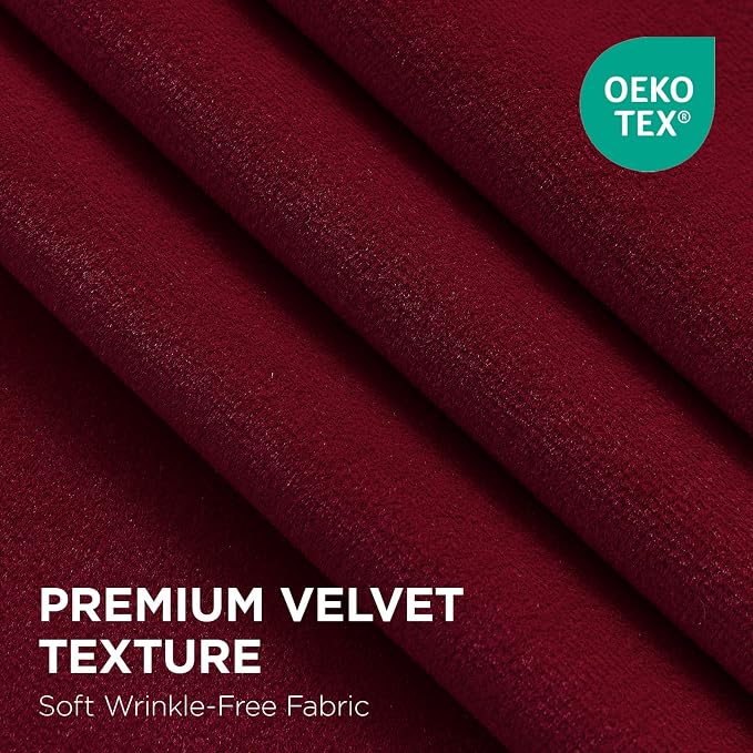 Joydeco 100% Blackout Curtains Velvet Black Out Curtain 120 Inch Drapes | - Image 2