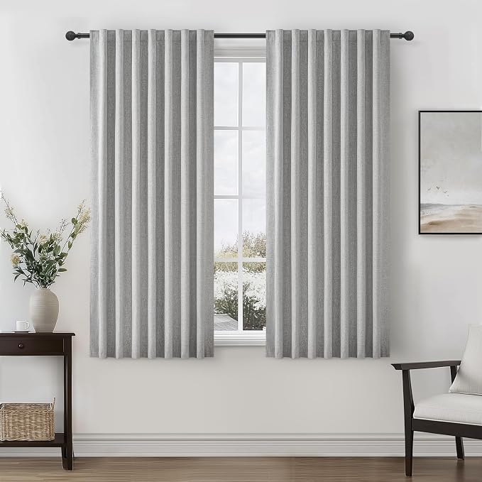 QJmydeco Grey Short Length Blackout Curtains by QJMYDECO