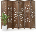 6 Panel Room dividers, 66.9" Boho Double-Sided Carved Screen, Freestanding by Shinkael