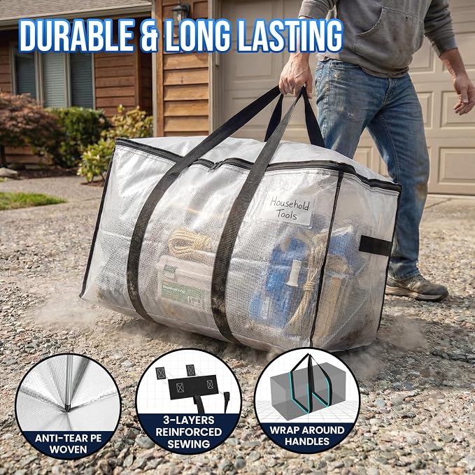 TAILI 10 Pack Clear Extra Large Moving Bags, Storage Bag - Image 3