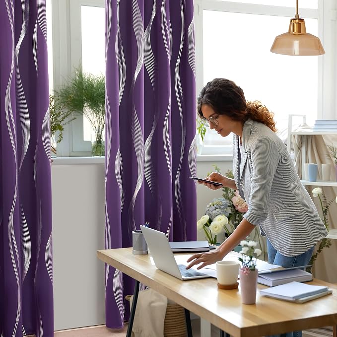 Deconovo Blackout Curtains for Bedroom, 52W x 54L, Short Curtains Sets for - Image 6