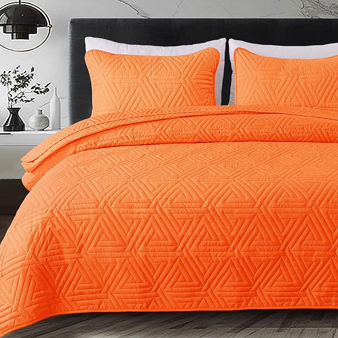 Whale Flotilla Soft Geometric King Quilt Set by WHALEFLOTILLA