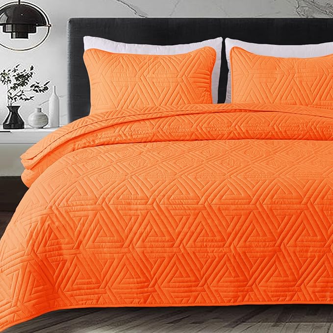 Whale Flotilla Soft Geometric Twin Quilt Set by WHALEFLOTILLA