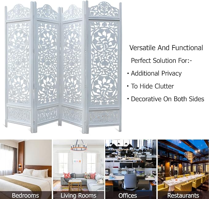 COTTON CRAFT Room Divider Wood Screen - Image 5